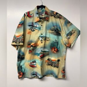 High Seas Trading Co VW Bus Car Hawaiian Shirt Mens XXXL USA Retro Americana